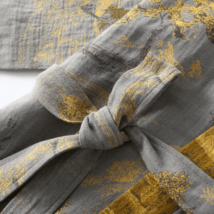 Peignoir en Coton Gaze Rétro Unisexe