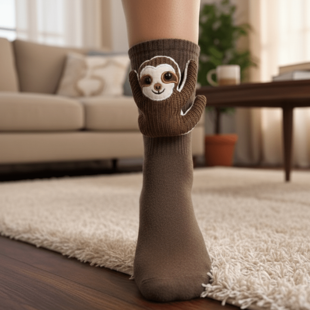 Chaussettes de Maison Confortables avec Design Animal 3D Adorable et Semelle Antidérapante Sûre