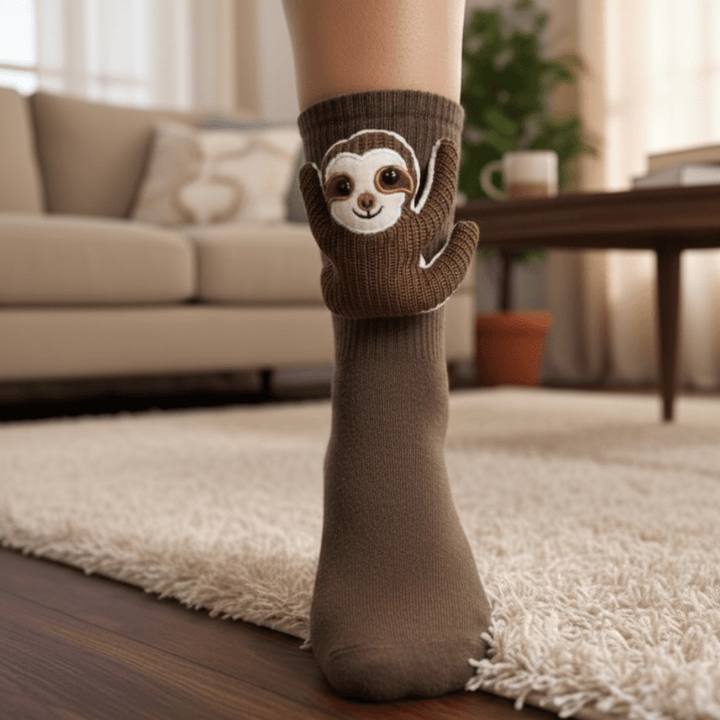 Chaussettes de Maison Confortables avec Design Animal 3D Adorable et Semelle Antidérapante Sûre
