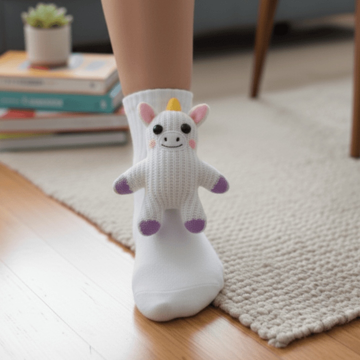 Chaussettes de Maison Confortables avec Design Animal 3D Adorable et Semelle Antidérapante Sûre