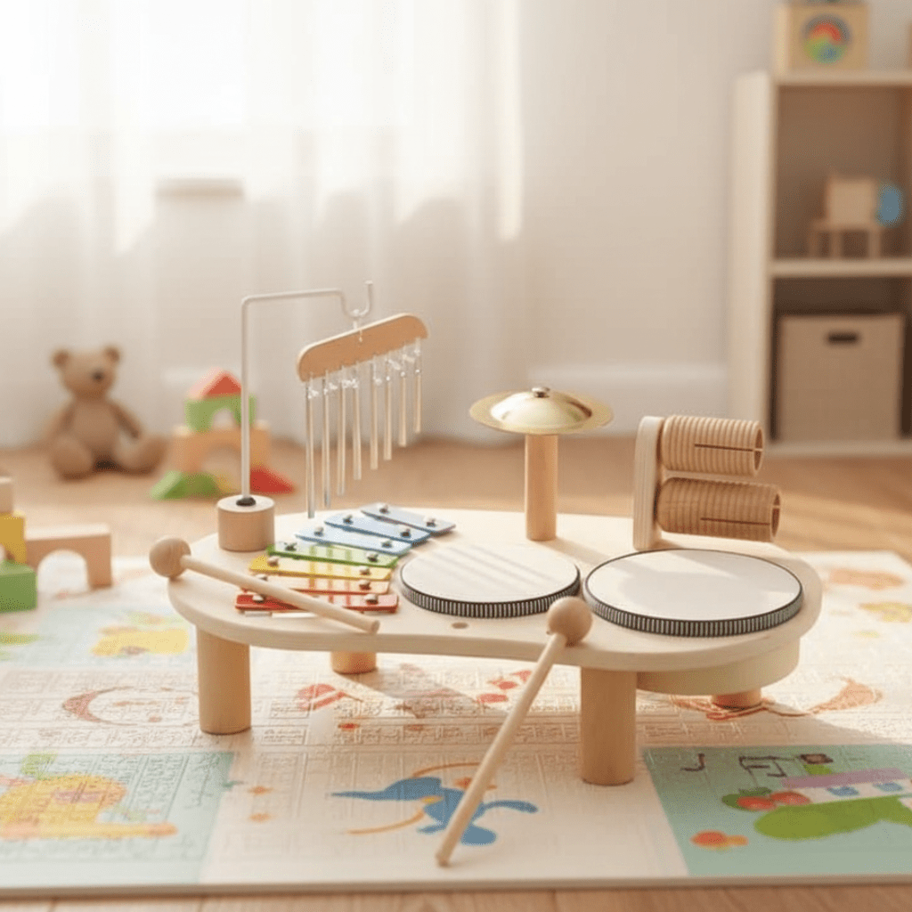 Ensemble de Jouets Musicaux en Bois pour Bébés Créatifs de 12 Mois et Plus