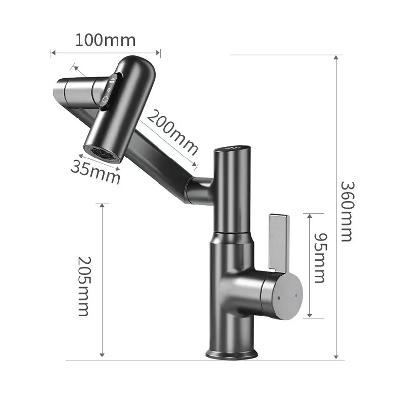 Robinet Intelligent 360° avec Affichage de Température LED