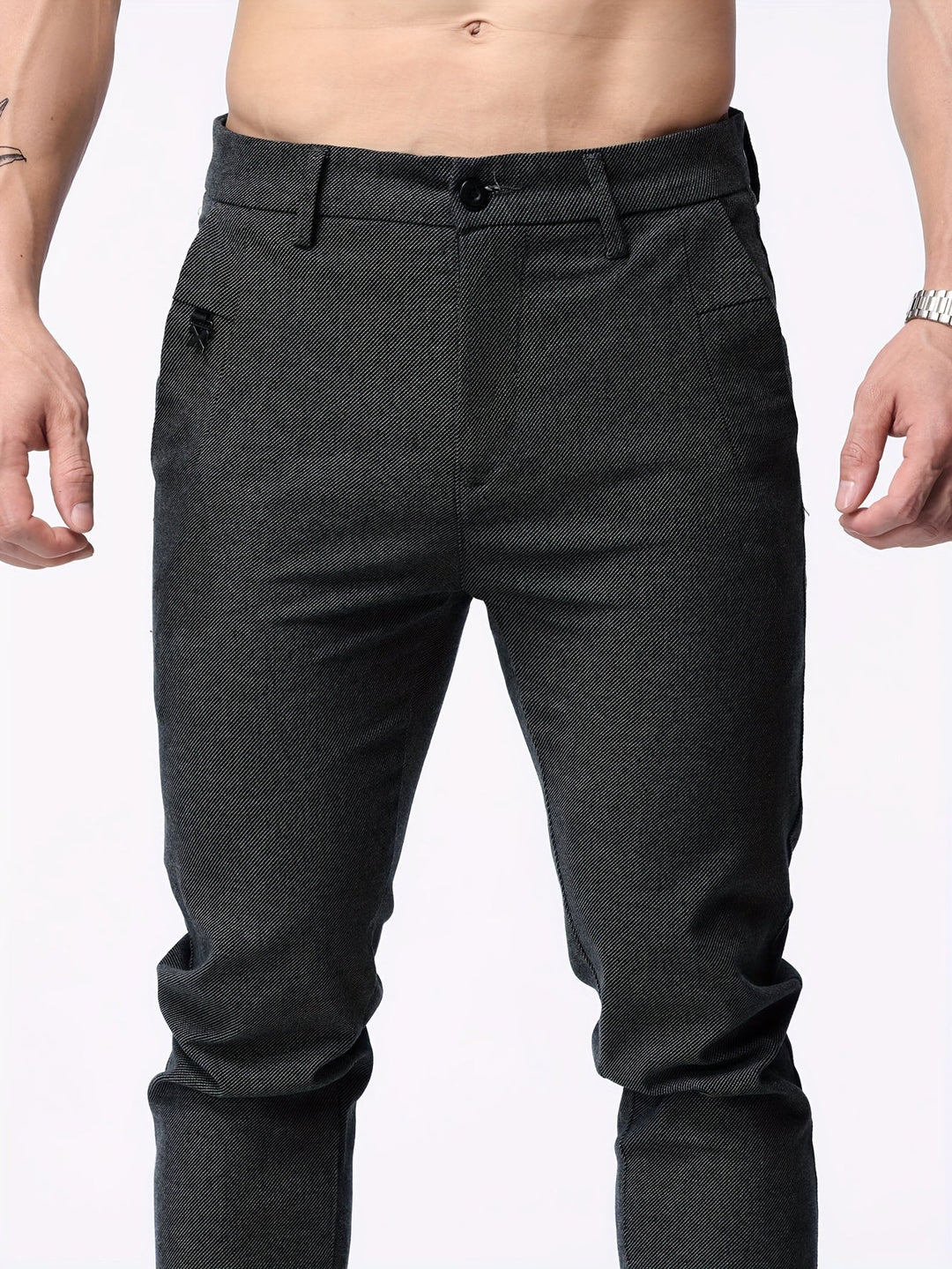 Pantalons d'affaires décontractés ajustés pour hommes | Chino