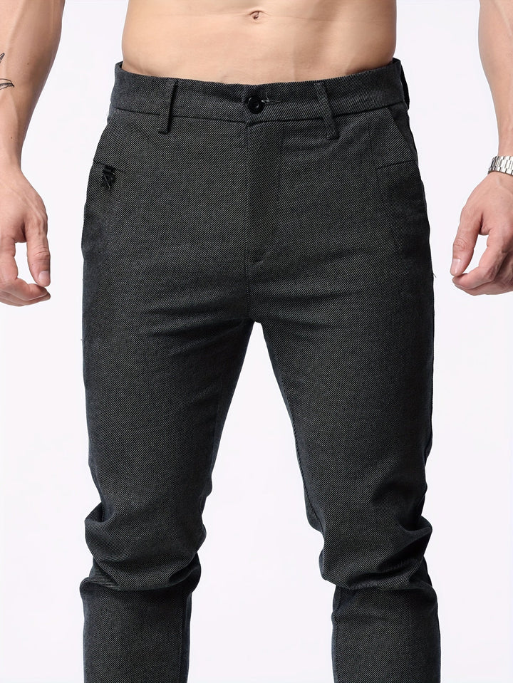 Pantalons d'affaires décontractés ajustés pour hommes | Chino