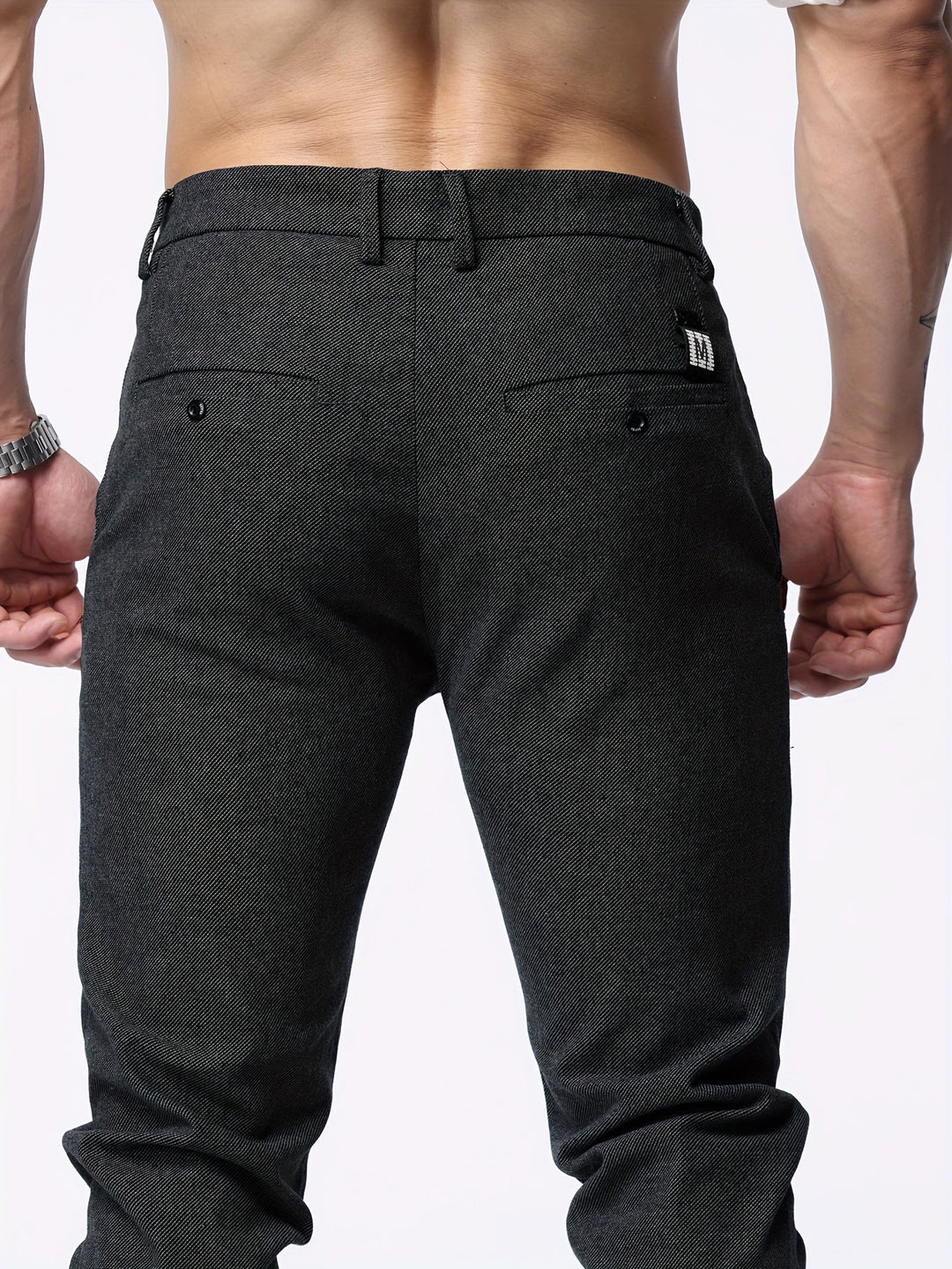 Pantalons d'affaires décontractés ajustés pour hommes | Chino