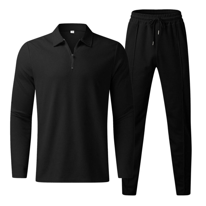 Ensemble Polo à Manches Longues et Pantalon à Zip Quart | Ensemble de Détente