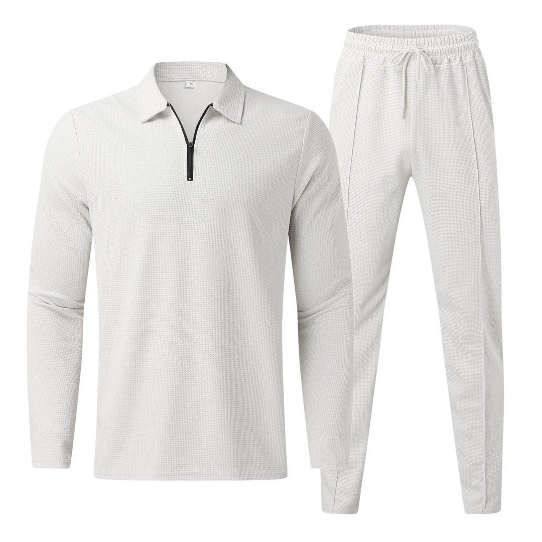 Ensemble Polo à Manches Longues et Pantalon à Zip Quart | Ensemble de Détente