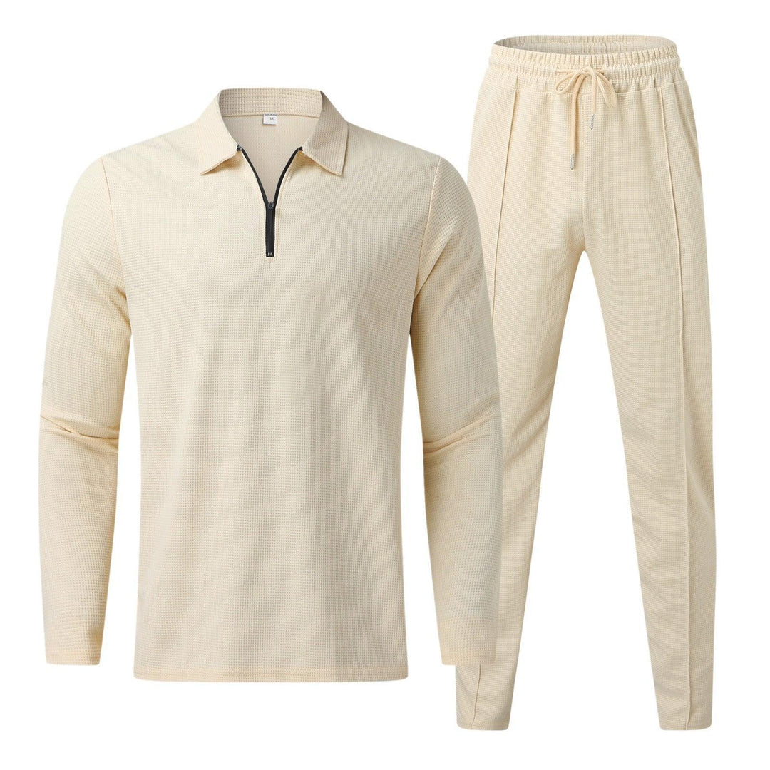 Ensemble Polo à Manches Longues et Pantalon à Zip Quart | Ensemble de Détente