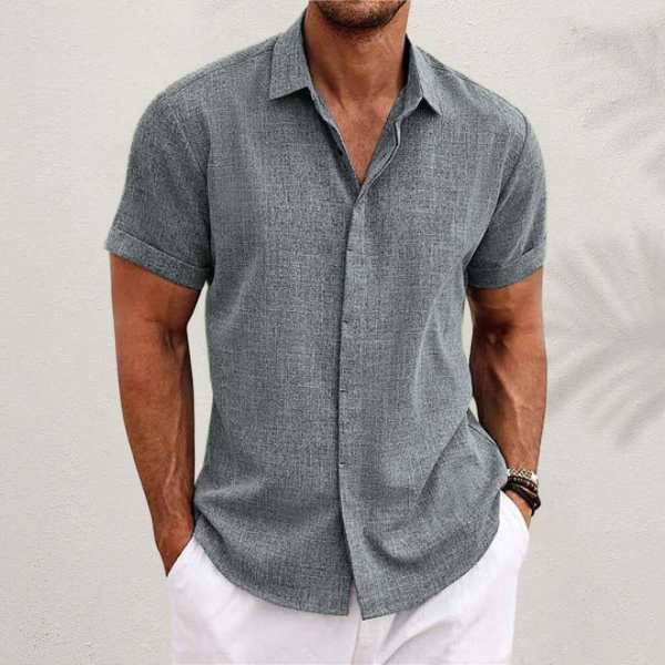Chemise en Lin pour Hommes | Manches Courtes