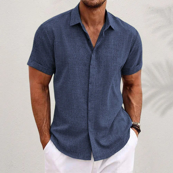 Chemise en Lin pour Hommes | Manches Courtes