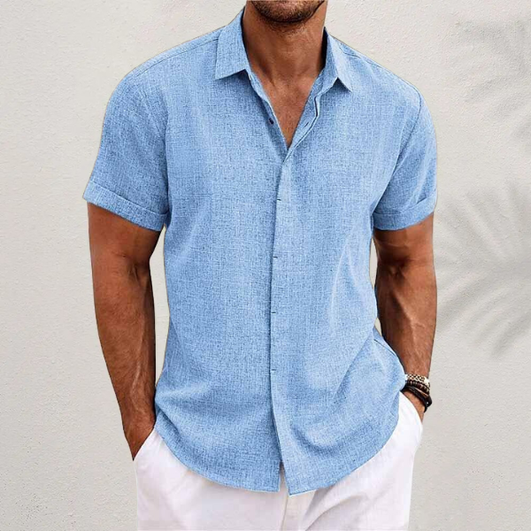 Chemise en Lin pour Hommes | Manches Courtes