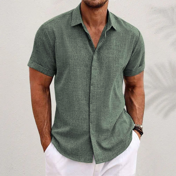 Chemise en Lin pour Hommes | Manches Courtes