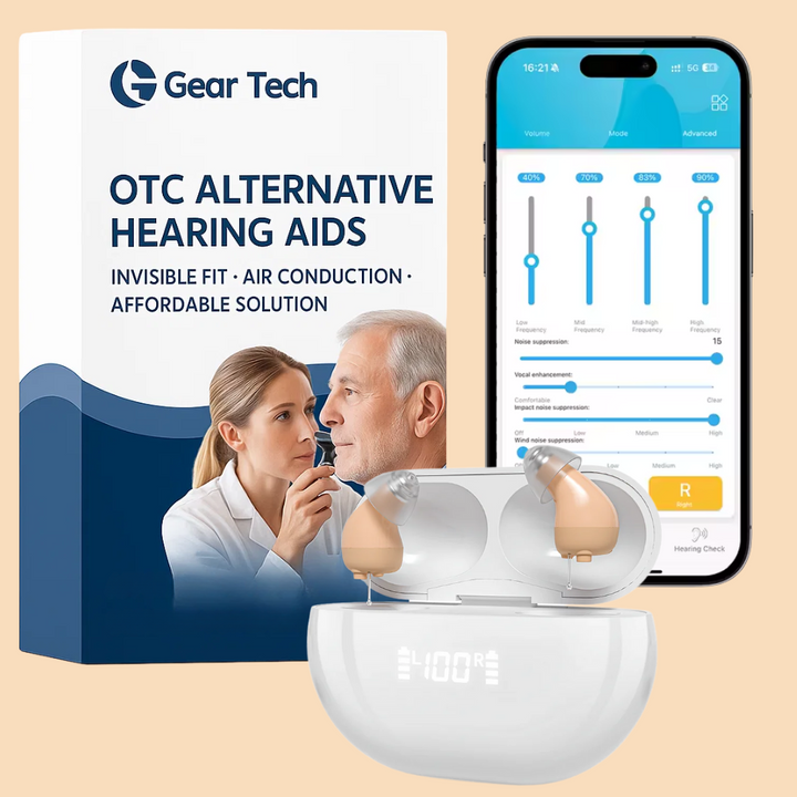 Appareils auditifs contrôlés par application Bluetooth - Pas de prescription requise