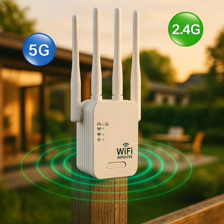 Amplificateur et Répéteur WiFi Extérieur pour Jardins, Bureaux à Domicile, Terrains et Espaces de Vie Extérieurs