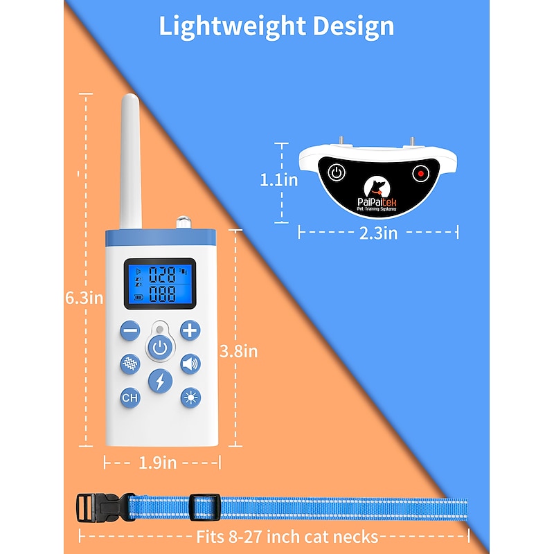 Collier de Dressage pour Chat avec Récepteur Télécommandé