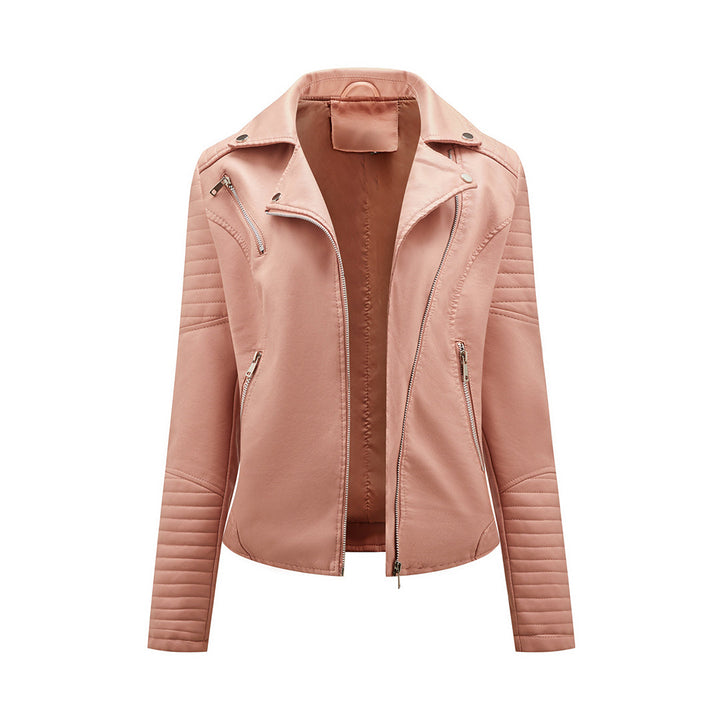 Veste en Cuir Femme à Revers | Courte