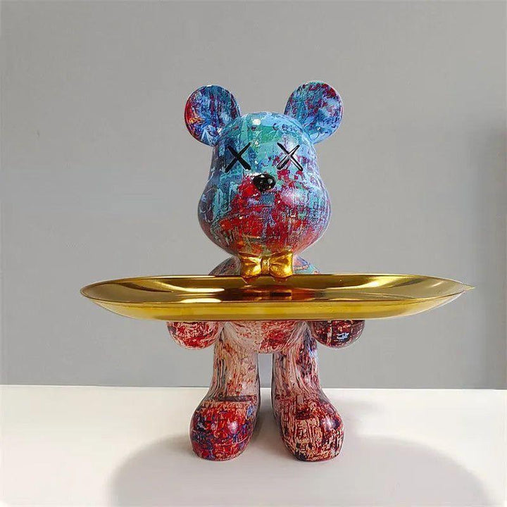 Figurine en forme d'ours avec tiroir caché – Rangement charmant pour clés et petits objets