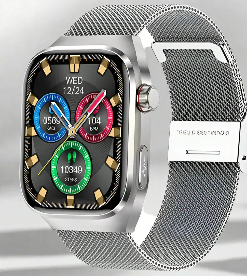 Montre connectée pour le suivi de la glycémie, ECG, mesure de l'acide urique, connectivité Bluetooth