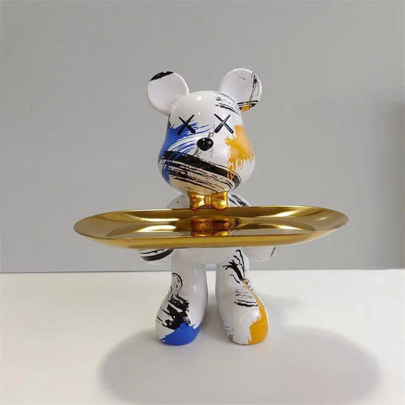 Figurine en forme d'ours avec tiroir caché – Rangement charmant pour clés et petits objets