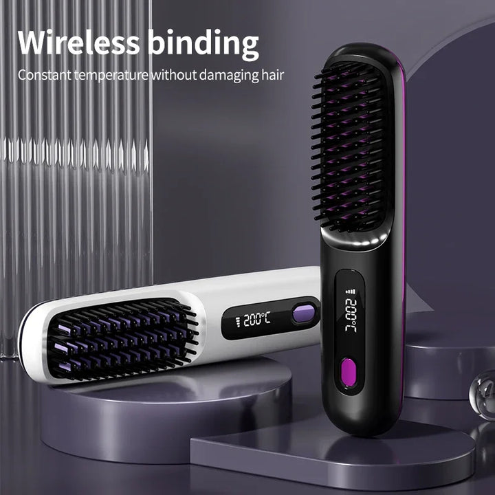 Lisseur de Cheveux Sans Fil | Chargement USB & Écran LCD | Technologie Céramique & Ion