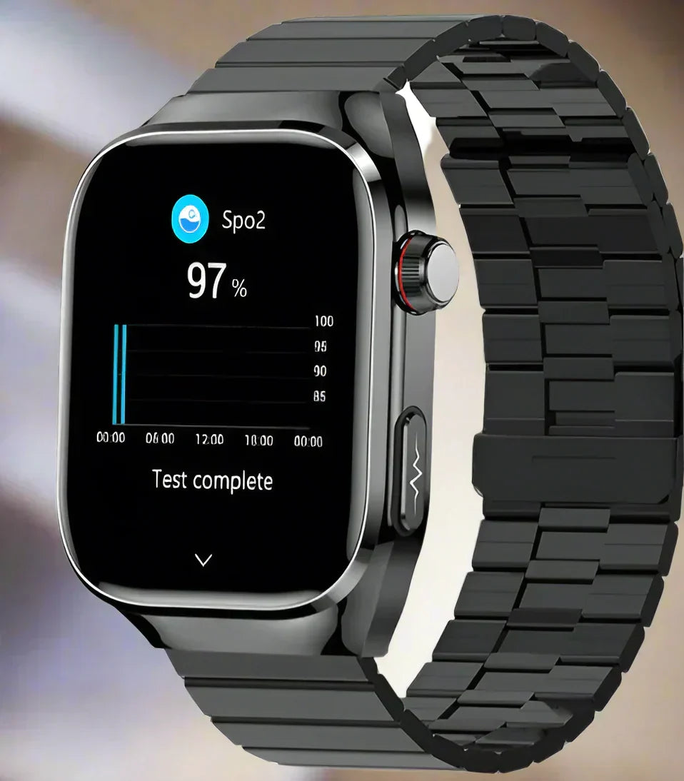 Montre connectée pour le suivi de la glycémie, ECG, mesure de l'acide urique, connectivité Bluetooth