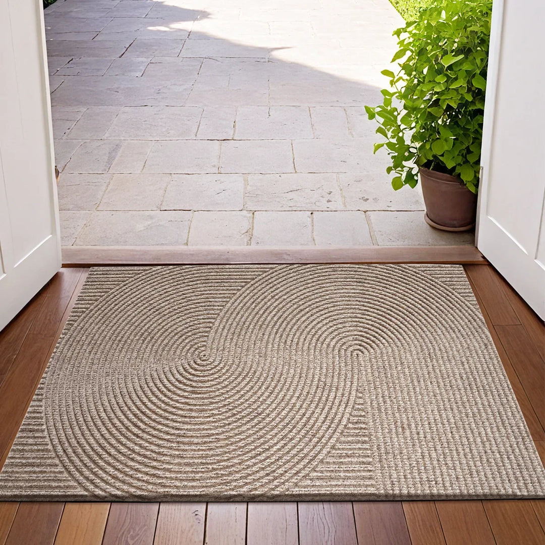 Tapis de porte 3D en polyester durable avec design antidérapant pour une utilisation intérieure et extérieure