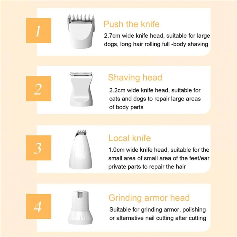 Tondeuse 4-en-1 pour Animaux – Soins de Pelage et des Ongles en Un Seul Appareil