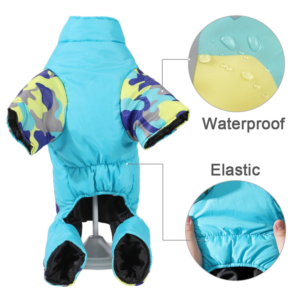Veste d'Hiver Chaude et Imperméable pour Chiens avec Bandes Réfléchissantes