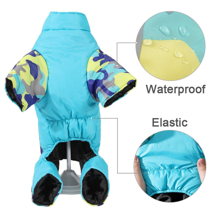 Veste d'Hiver Chaude et Imperméable pour Chiens avec Bandes Réfléchissantes