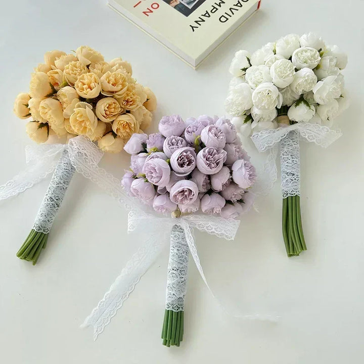 Bouquet de Pivoines en Soie - Histoire d'Amour