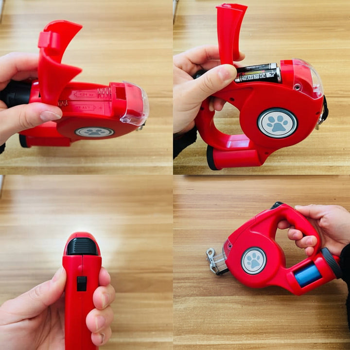 Laisse de Chien LED avec Lampe Torche Intégrée pour des Promenades Sûres