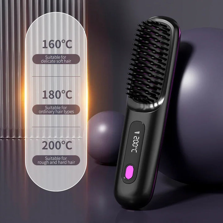 Lisseur de Cheveux Sans Fil | Chargement USB & Écran LCD | Technologie Céramique & Ion