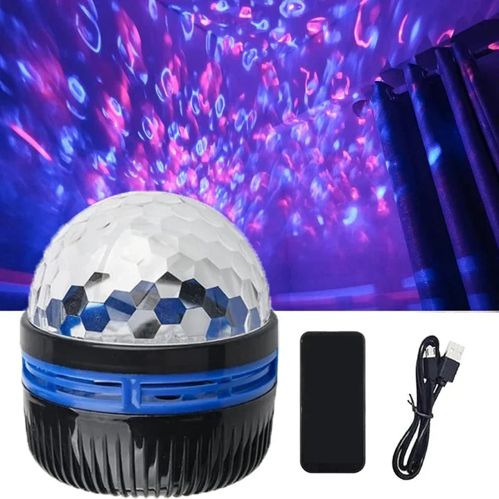 Projecteur d'Aurores Boréales | Synchronisation Musicale & Télécommande | Lumière Ambiante RGB | Chargement USB | 7.8×7.8×8.7 cm