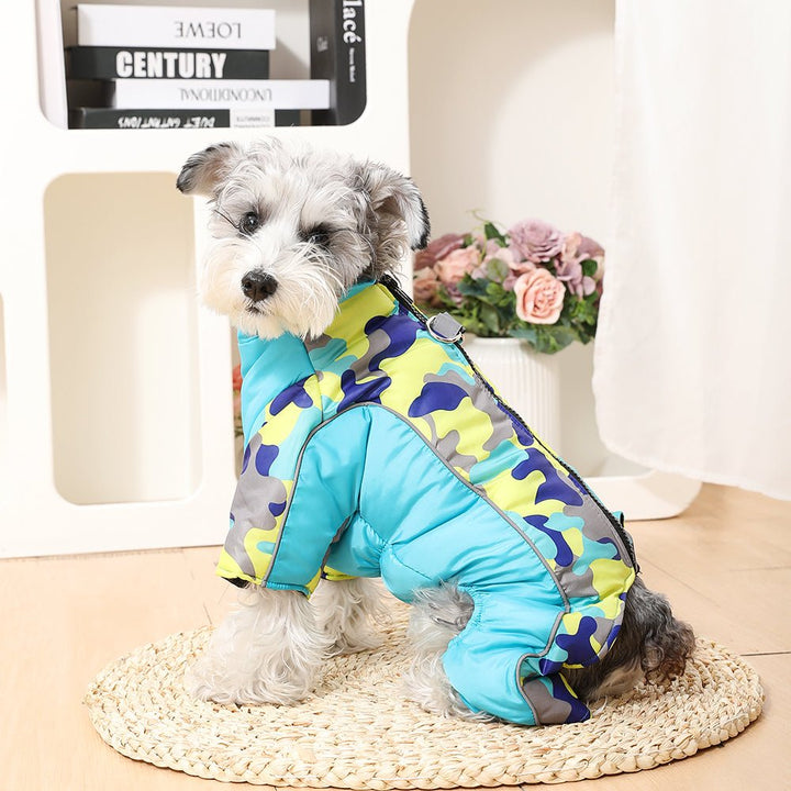 Veste d'Hiver Chaude et Imperméable pour Chiens avec Bandes Réfléchissantes