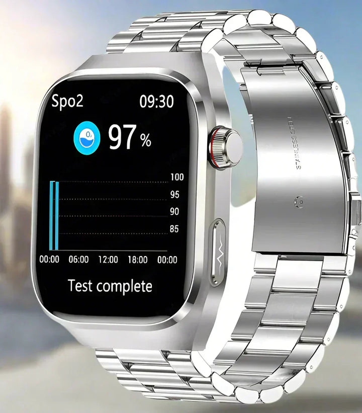 Montre connectée pour le suivi de la glycémie, ECG, mesure de l'acide urique, connectivité Bluetooth