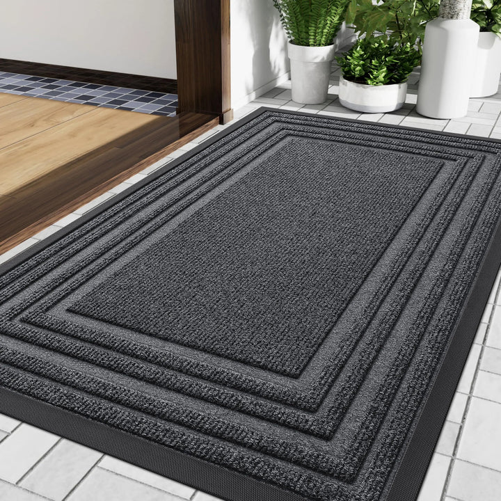 Tapis de Porte Antidérapant Bas en Caoutchouc Naturel pour Espaces Intérieurs et Extérieurs