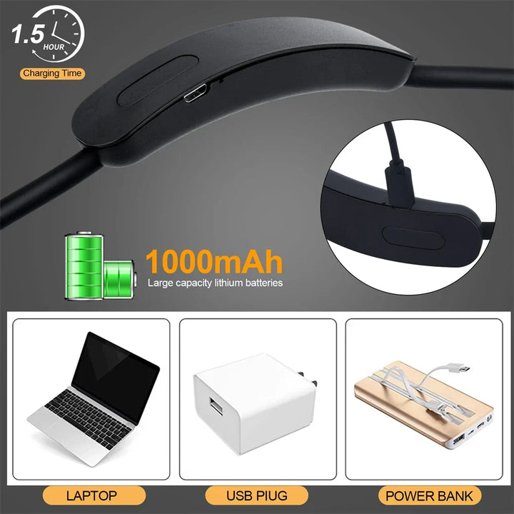 Lampe de Cou LED Rechargeable | Alimentation USB | 3 Couleurs de Lumière & Dimming Continu | Design Flexible & Portable