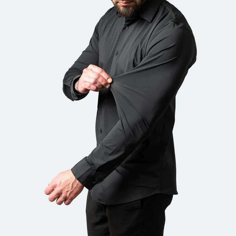 Chemise Élastique pour Hommes | Manches Longues