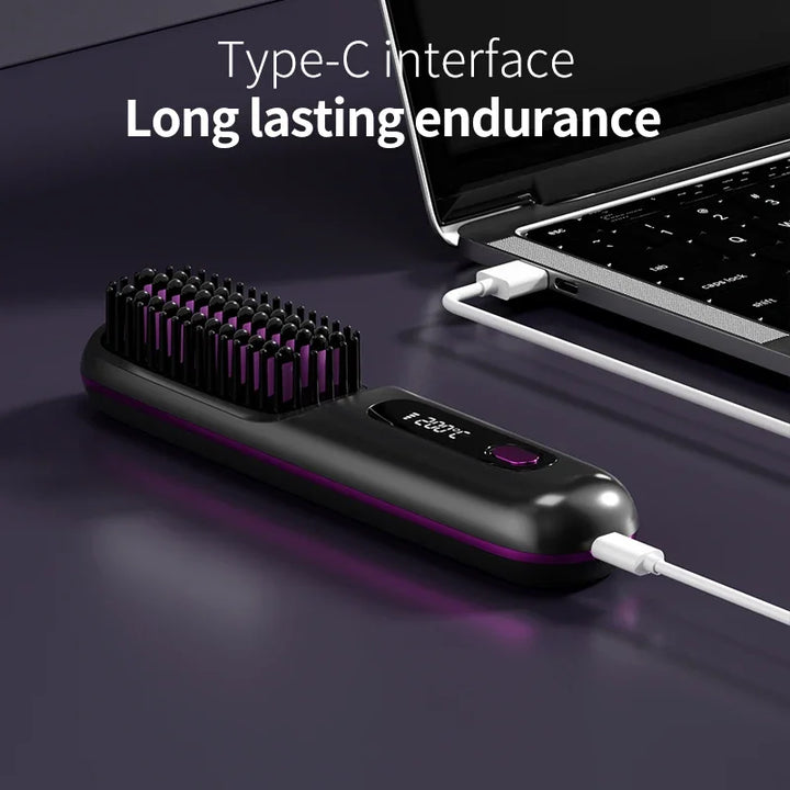 Lisseur de Cheveux Sans Fil | Chargement USB & Écran LCD | Technologie Céramique & Ion