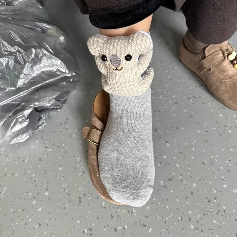 Chaussettes de Maison Confortables avec Design Animal 3D Adorable et Semelle Antidérapante Sûre