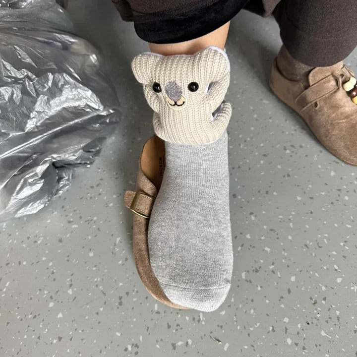 Chaussettes de Maison Confortables avec Design Animal 3D Adorable et Semelle Antidérapante Sûre