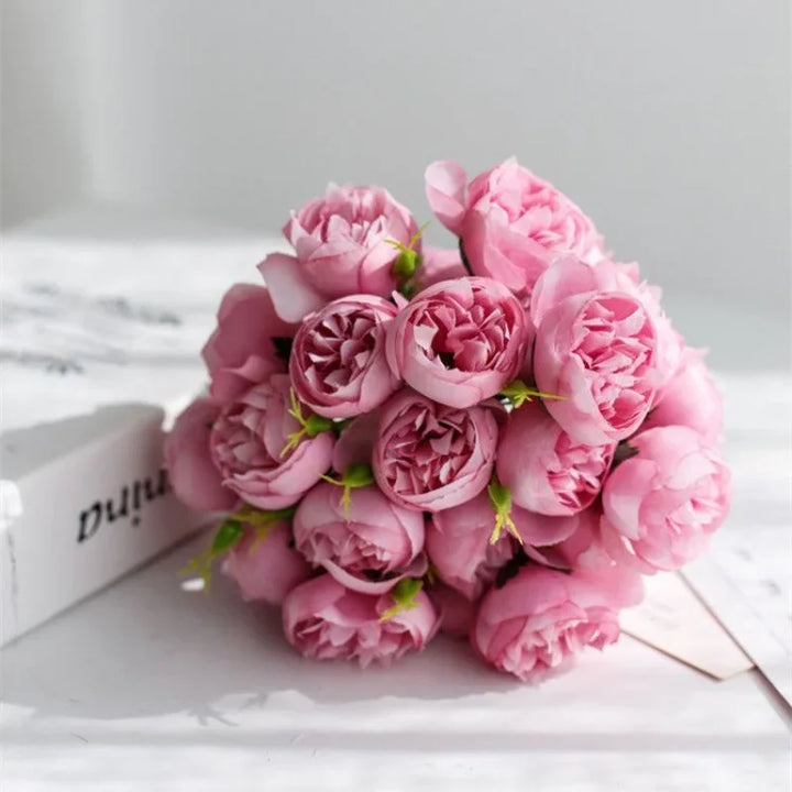 Bouquet de Pivoines en Soie - Histoire d'Amour
