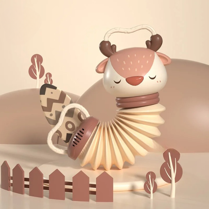 Accordéon et hochet pour bébé à double fonction - Améliore le développement sensoriel avec des sons apaisants