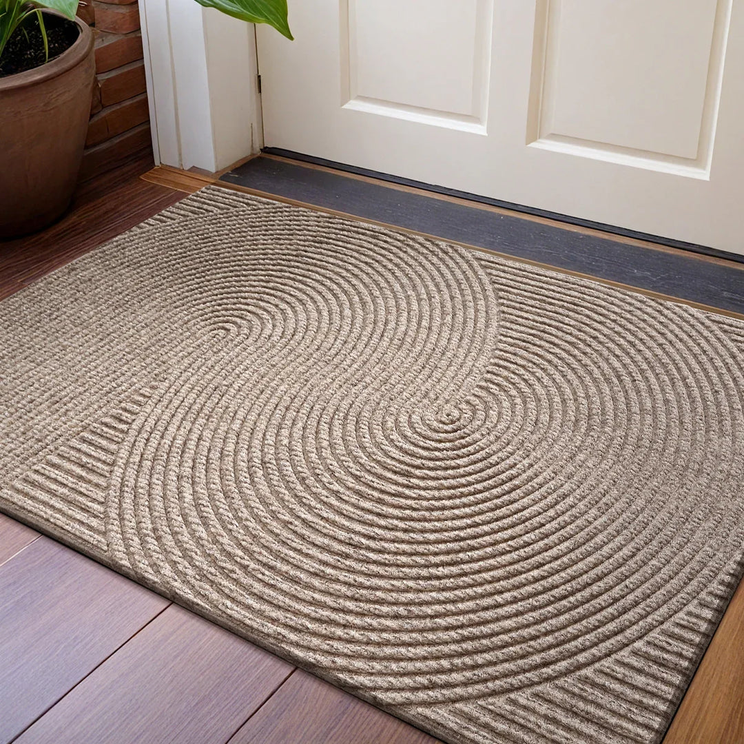 Tapis de porte 3D en polyester durable avec design antidérapant pour une utilisation intérieure et extérieure
