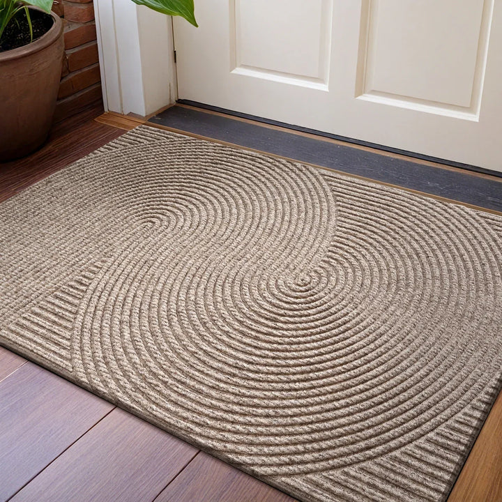 Tapis de porte 3D en polyester durable avec design antidérapant pour une utilisation intérieure et extérieure