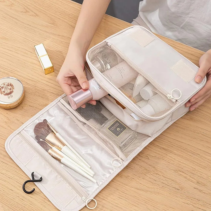 Trousse de Toilette de Voyage Compacte | 6 Compartiments & Poche pour Humidité | Polyesters Polyvalent & Résistant à l'Eau