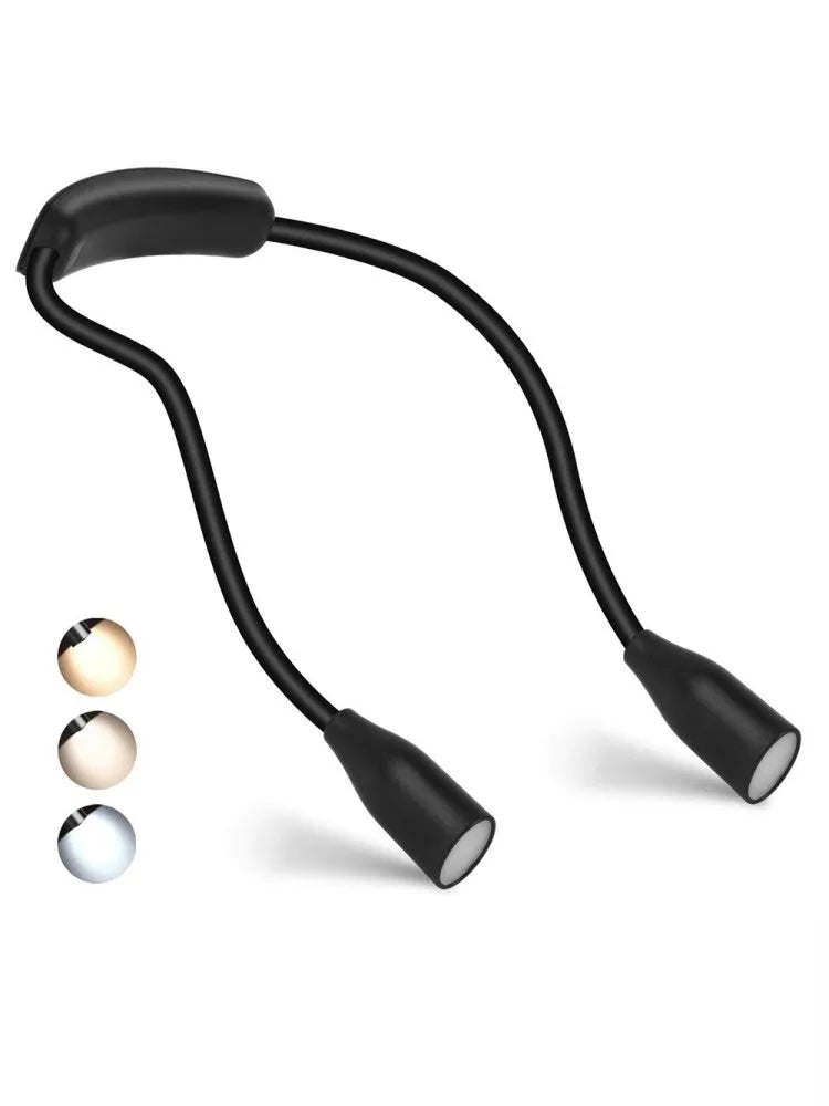 Lampe de Cou LED Rechargeable | Alimentation USB | 3 Couleurs de Lumière & Dimming Continu | Design Flexible & Portable
