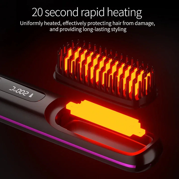 Lisseur de Cheveux Sans Fil | Chargement USB & Écran LCD | Technologie Céramique & Ion