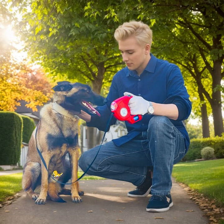 Laisse de Chien LED avec Lampe Torche Intégrée pour des Promenades Sûres