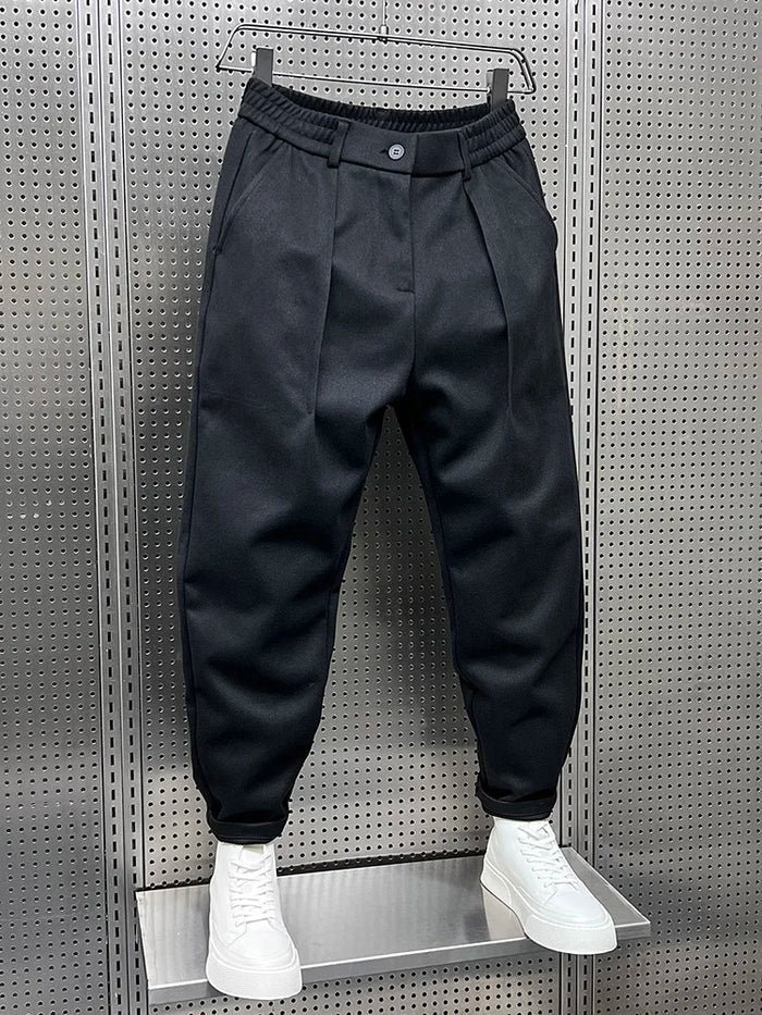 Pantalon Mélangé Élegant pour Hommes | Long